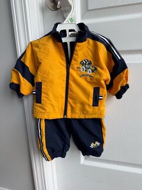 Yellow & Navy Kids Racing Jacket and Pants Set